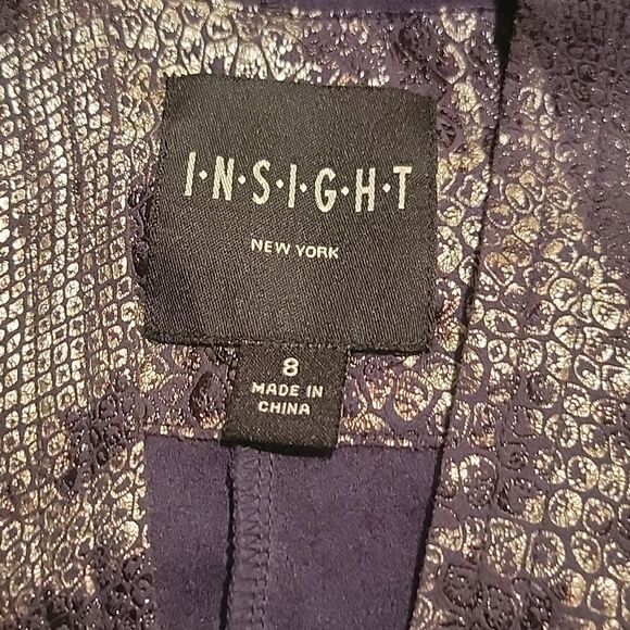 Insight Metallic Black and Silver Blazer Sz 8 - Picture 5 of 10